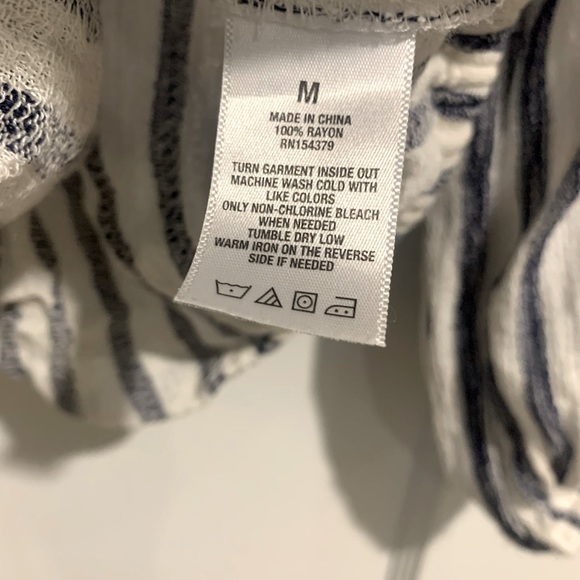 Off the shoulder navy and white top - Picture 3 of 3